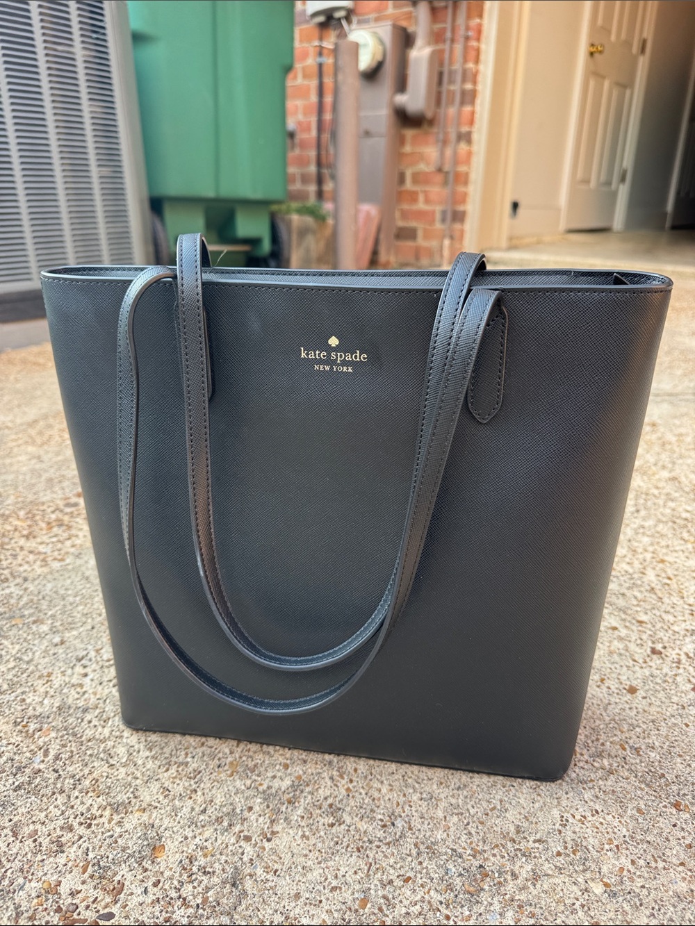 kate spade Black Saffiano Tote with Gold Logo wallet was $59 bag was $450